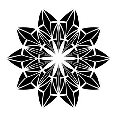 Abstract decorative geometric circle design element.