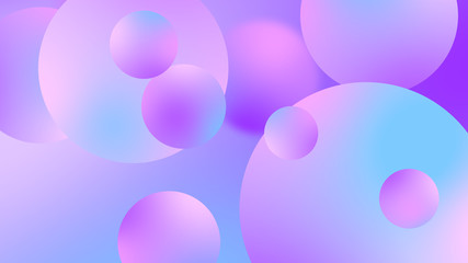 Abstract purple balls geometric gradient color background.For graphic design. 3d render illustration.