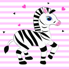 cute zebra cartoon illustration  nursery