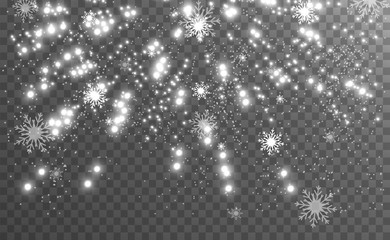 Beautiful sparks shine with special light. Vector sparkles on a transparent background. Christmas abstract pattern. A beautiful illustration for the postcard. The background for the image. Luminaries.