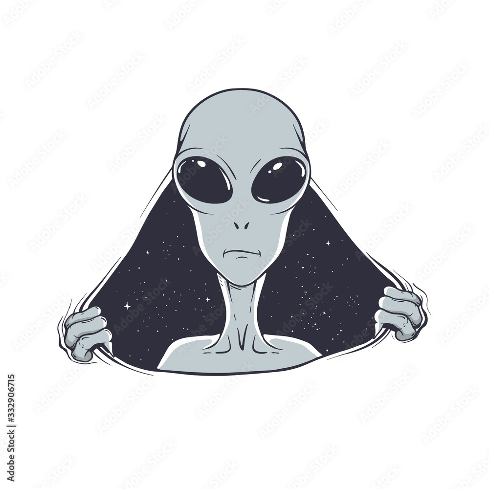 Canvas Prints alien breaks through a hole from space