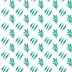 Naklejka na ściany i meble seamless pattern with green leaves