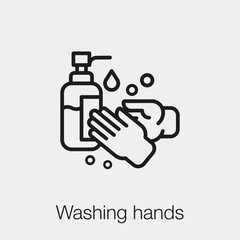 Obraz na płótnie Canvas washing hands icon vector. Linear style sign for mobile concept and web design. wash hands symbol illustration. Pixel vector graphics - Vector. 