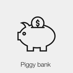 piggy bank icon vector sign symbol