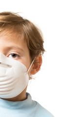 Child with a mask.