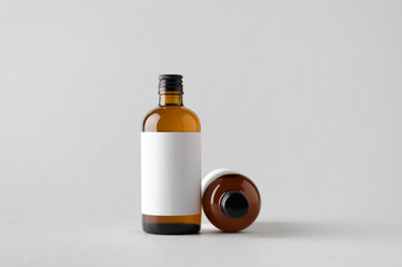 Pharmaceutical Bottle Mock-Up - Two Bottles. Blank Label