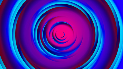 Pink purple neon circles abstract background.3D illustration with paper cut style.