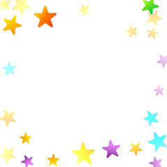 Rainbow Festive Confetti. Carnival Star Falling.