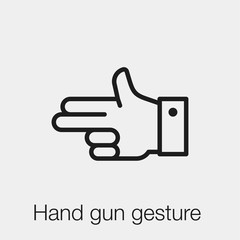 hand gun icon vector sign symbol