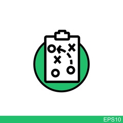 strategy icon with circular images, crosses and arrows.vector illustration