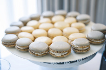 sparkling gray macarons