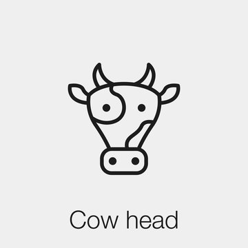 cow head icon vector. Linear style sign for mobile concept and web design. cow head symbol illustration. Pixel vector graphics - Vector.