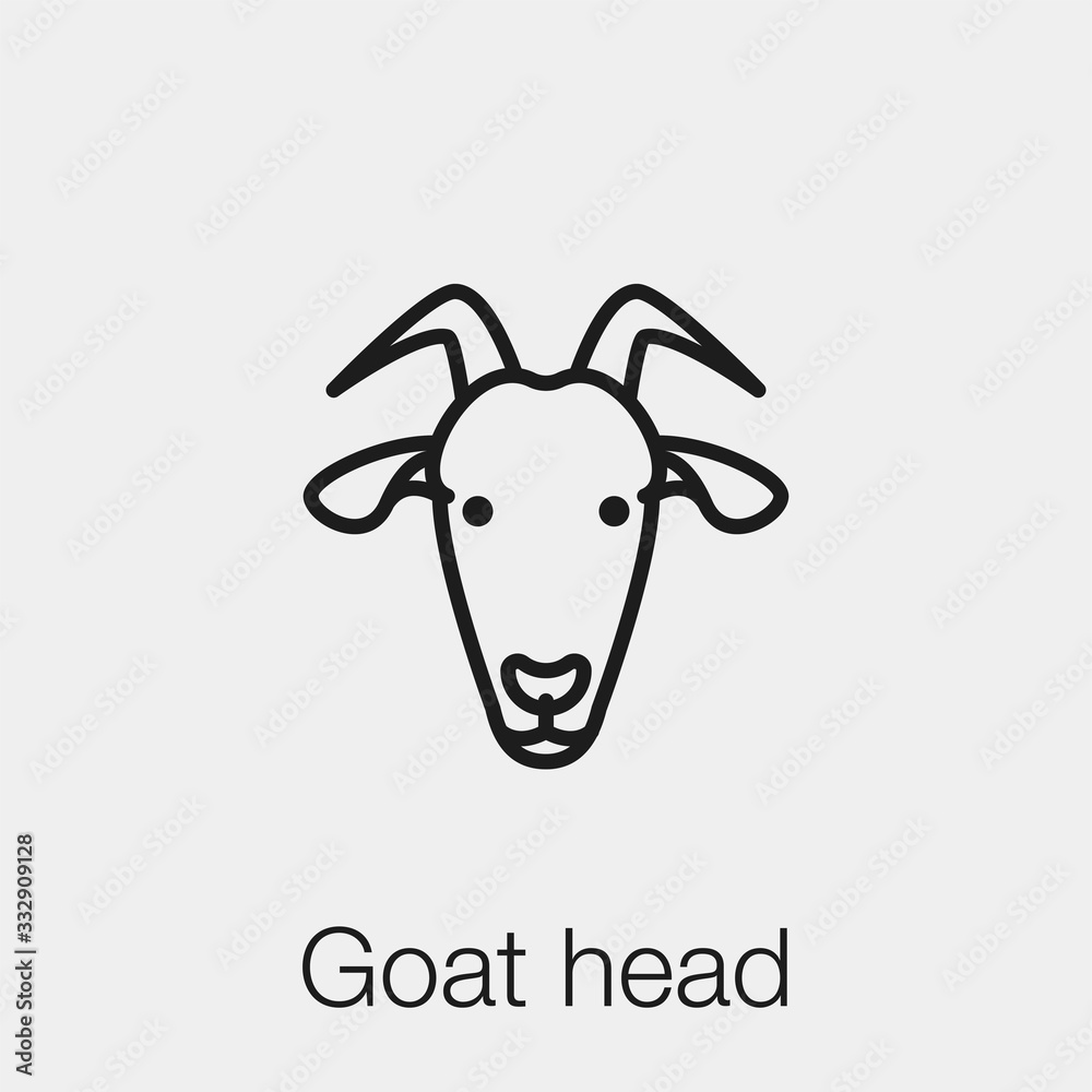 Poster goat head icon vector. linear style sign for mobile concept and web design. goat head symbol illustr