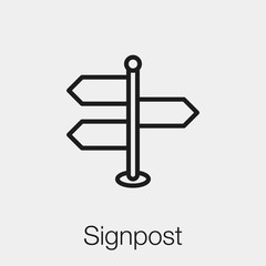 directional signpost icon vector sign symbol