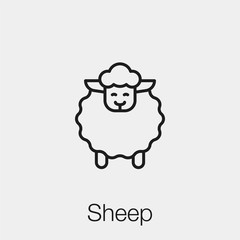 sheep icon vector. Linear style sign for mobile concept and web design. sheep symbol illustration. Pixel vector graphics - Vector.
