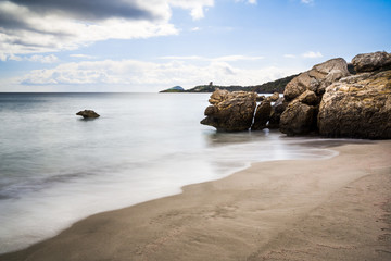Fototapeta na wymiar Coaquaddus Beach in Sant'Antioco, Sardinia
