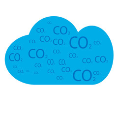 CO2 emissions in cloud icon isolated