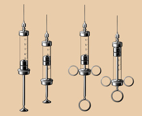 Vintage syringes two types