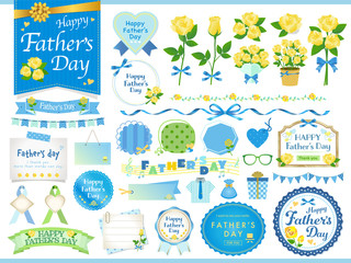 父の日　フレーム  バラ　ベクター　イラスト　ギフト　花　セット