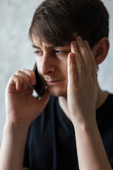 Fototapeta premium A young man consults a doctor about treatment at home. Self-isolation during quarantine