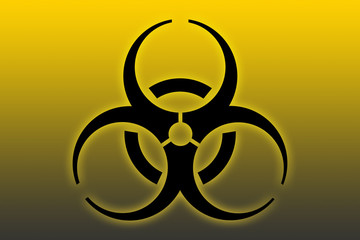 International biological hazard graphic symbol used during contamination with infectious diseases.