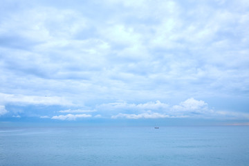 Morning on the beach of Barceloneta in Barcelona, Spain