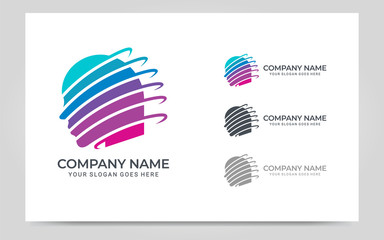 People abstract head logo.Modern human face graphic illustration.