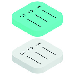 Flat two color icon in isometric style