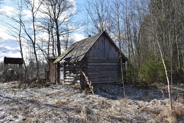 old barn in winter