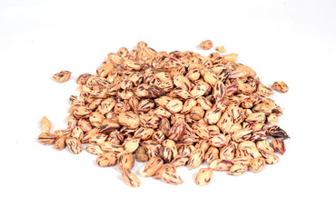 Peanuts on a white background