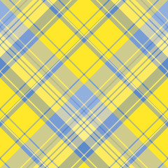 Seamless pattern in fascinating yellow and blue colors for plaid, fabric, textile, clothes, tablecloth and other things. Vector image. 2
