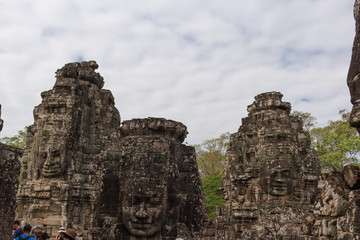 Fototapeta na wymiar Siem Reap, Cambodia - January 15, 2017: Bayon in Siem Reap Cambodia