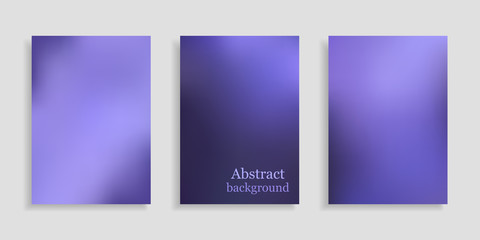 Gradient mesh background. Set purple smooth vertical banners A4 format. Collection abstract violet backgrounds. Mock up poster. Vector illustration. Modern design card, brochure, wallpaper, wrapping.