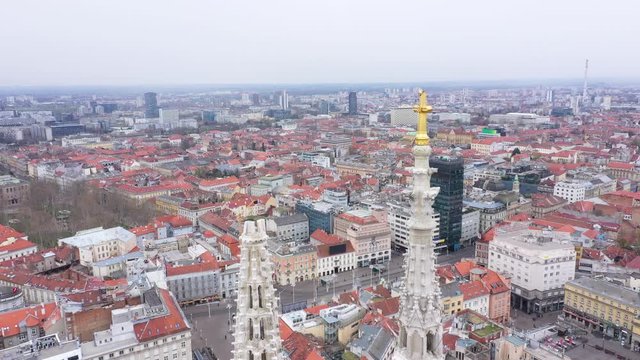 Earthquake in Zagreb, during COVID19 Corona Virus - Aerial footage