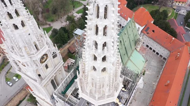 Earthquake in Zagreb, during COVID19 Corona Virus - Aerial footage