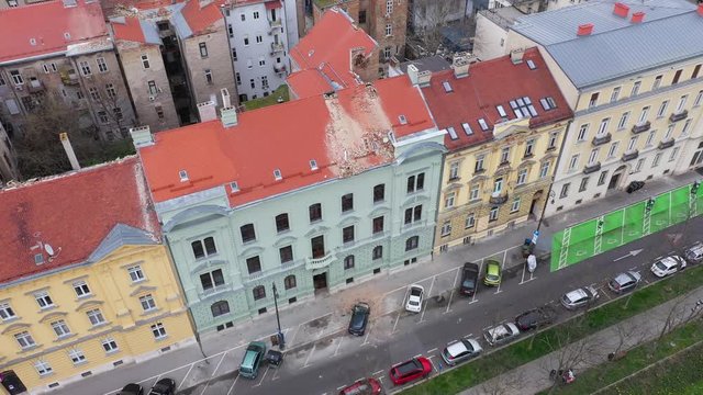 Earthquake in Zagreb, during COVID19 Corona Virus - Aerial footage