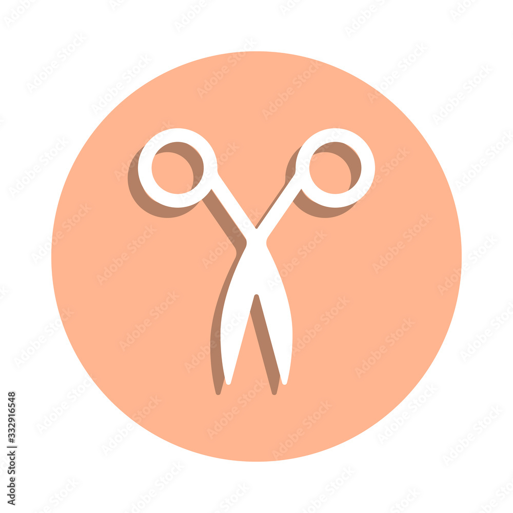 Poster scissors badge icon. simple glyph, flat vector of web icons for ui and ux, website or mobile applica