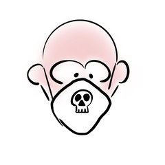 Man in respirator with dangerous valve