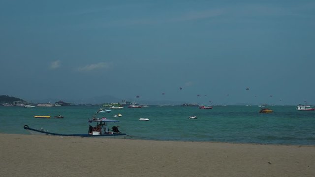 View of the sky, sand and sea. Holiday sun beach