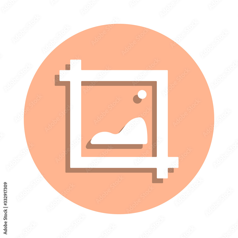 Poster image badge icon. simple glyph, flat vector of web icons for ui and ux, website or mobile applicatio