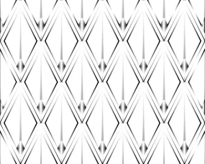 Sheer curtains Rhombuses Art Deco isolated silver seamless pattern. Art deco rhombuses pattern on a white background. Stock vector seamless pattern. Art Deco for textile, packaging, background, cover, etc. Eps 10