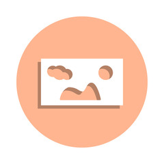 Picture badge icon. Simple glyph, flat vector of web icons for ui and ux, website or mobile application