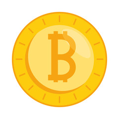 bitcoin virtual money isolated icon vector illustration design