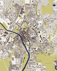 Obraz premium map of the city of York, North Yorkshire, Yorkshire and the Humber , England, UK