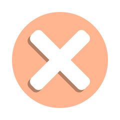 Obraz premium Delete cross badge icon. Simple glyph, flat vector of web icons for ui and ux, website or mobile application