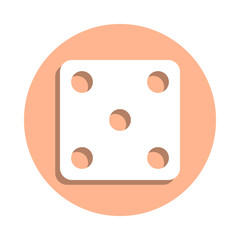 Dice badge icon. Simple glyph, flat vector of web icons for ui and ux, website or mobile application