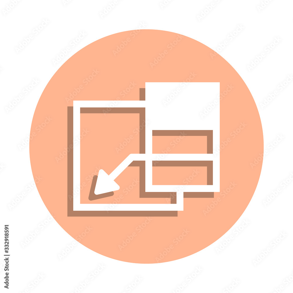 Poster insert column badge icon. simple glyph, flat vector of web icons for ui and ux, website or mobile ap