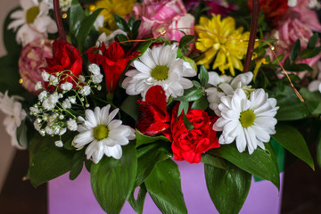 bouquet with different colorful flowers