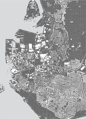map of the city of Portsmouth, Hampshire, South East England, England, UK