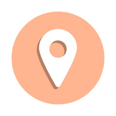 Location pin badge icon. Simple glyph, flat vector of web icons for ui and ux, website or mobile application